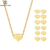 fashion stainless steel 26 initial necklace heart love pendant name necklace for women mothers day gifts collares para mujer