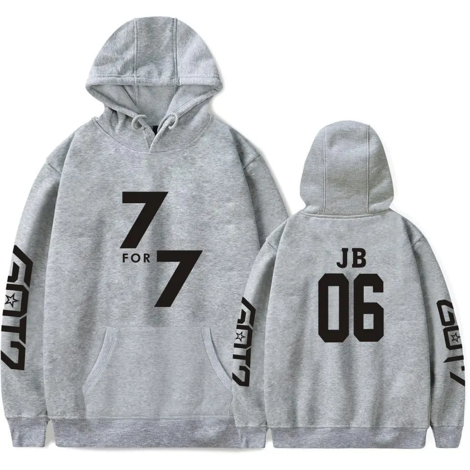 

New Sweatshirt Print GOT7 Korean Popular Hoodies Men Harajuku Hooded Men/Women Sweatshirt GOT7 JACKSON Oversized Hoodies