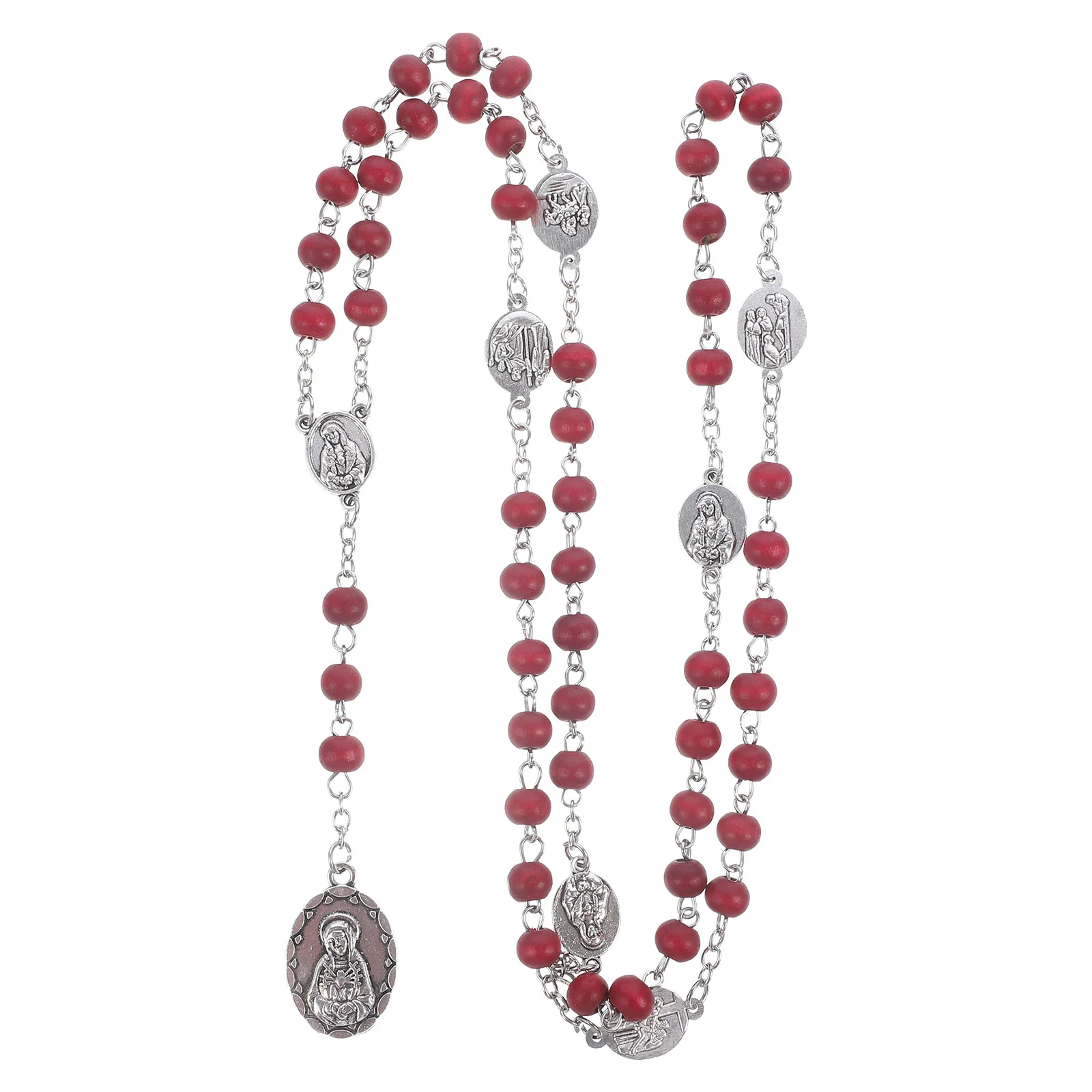 

Chritmas Gift Chain Beaded Necklaces Catholic Prayer Christian Faith Rosary Alloy Aesthetic