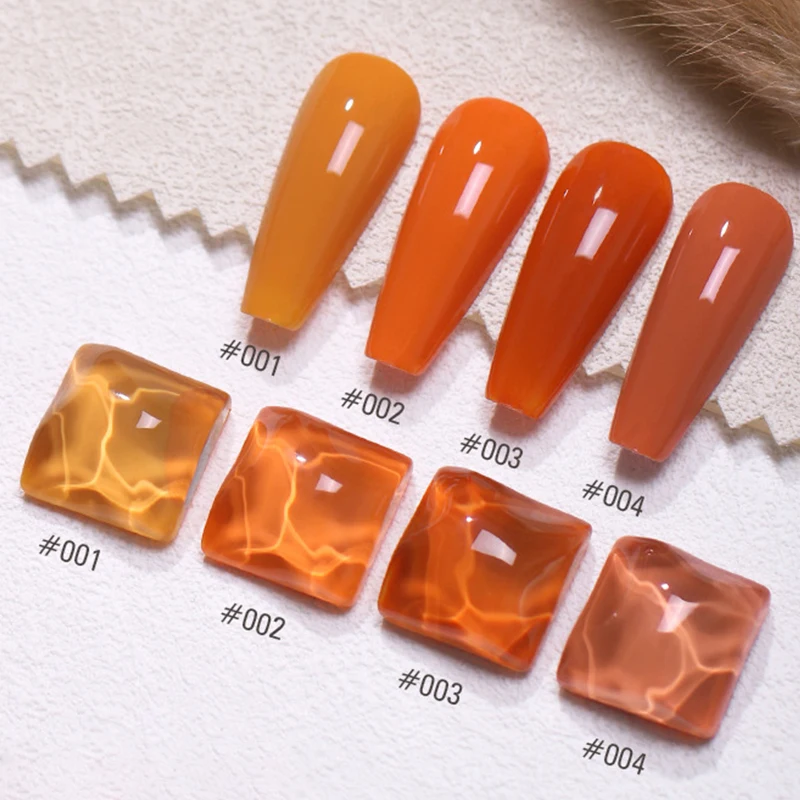 

4 Colors Nail Gel Polish 8ml Soak Off Uv Led Long Lasting Orange Series Varnish Gel for Manicure Nail Art Polish Gel Supplies