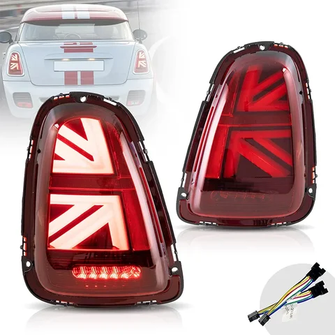 Пара полностью светодиодных задних фонарей для BMW Mini Cooper R56 R57 R58 R59 LCI 2007-2013 JCW Union Jack Тормозные задние янтарные сигнальные лампы Tun