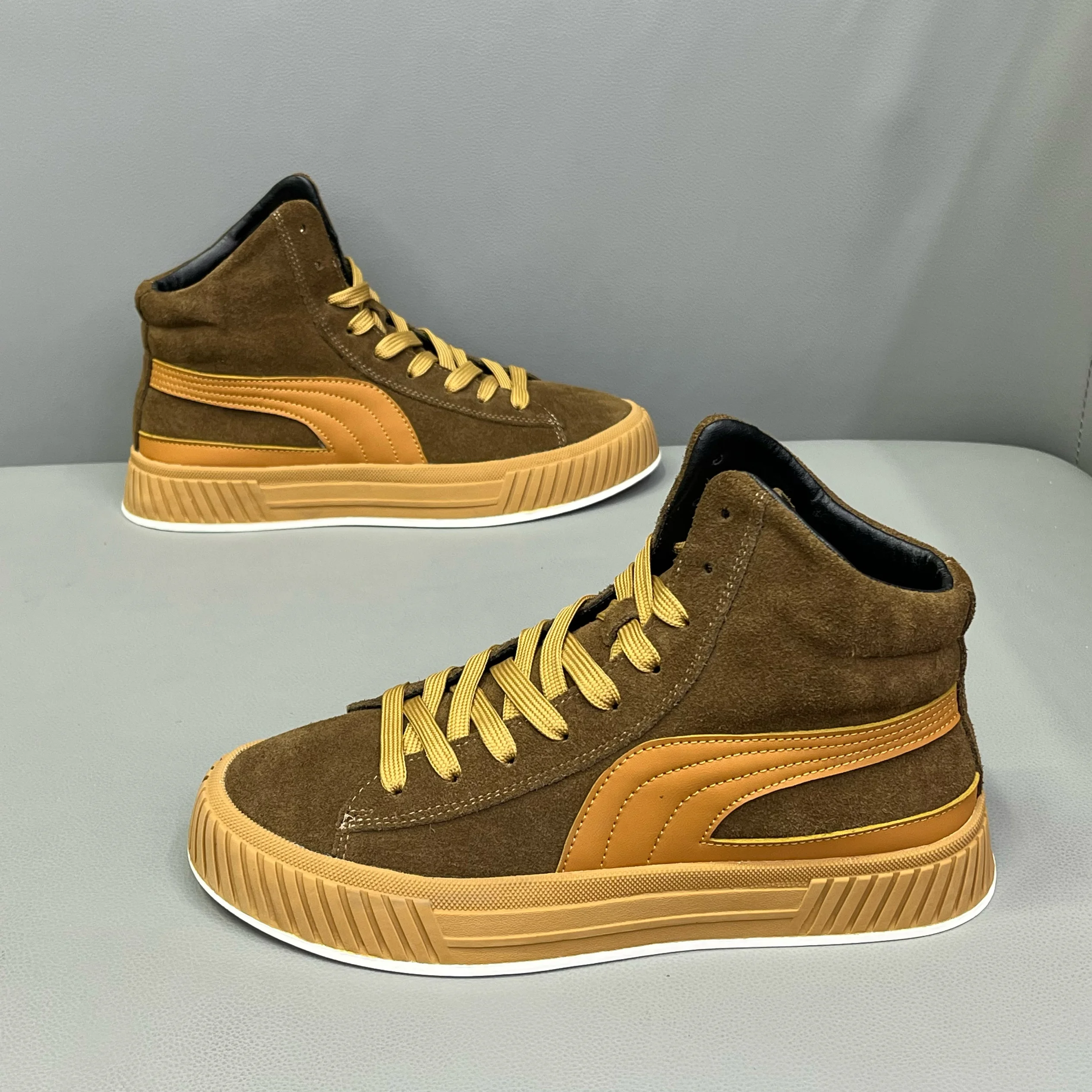 Высокие туфли мужские осенние новые корейские универсальные модные удобная