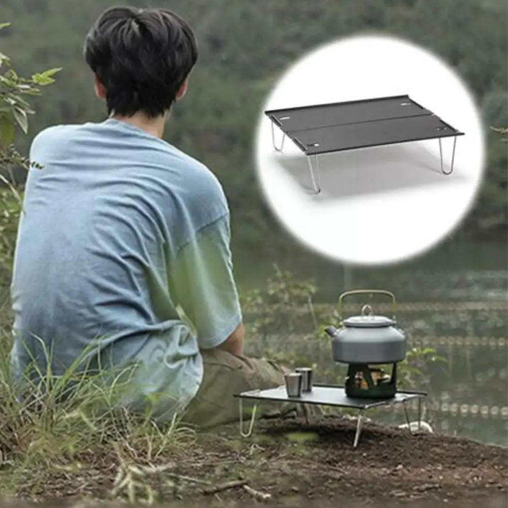 

Aluminum Alloy Picnic Table Bbq Traveling Desk Outdoor Dinner Hiking Desk For Camping Dinner Hiking Desk Y6v8