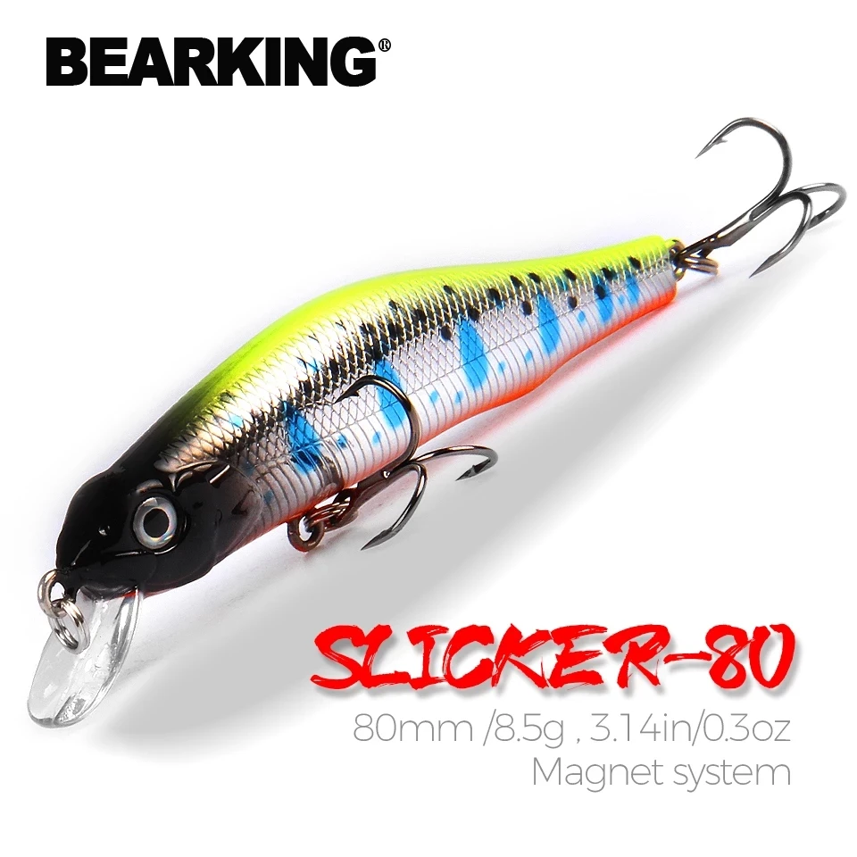 

BEARKING 80mm 8.5g professional quality magnet weight fishing lures minnow crank hot model Artificial Bait Tackle