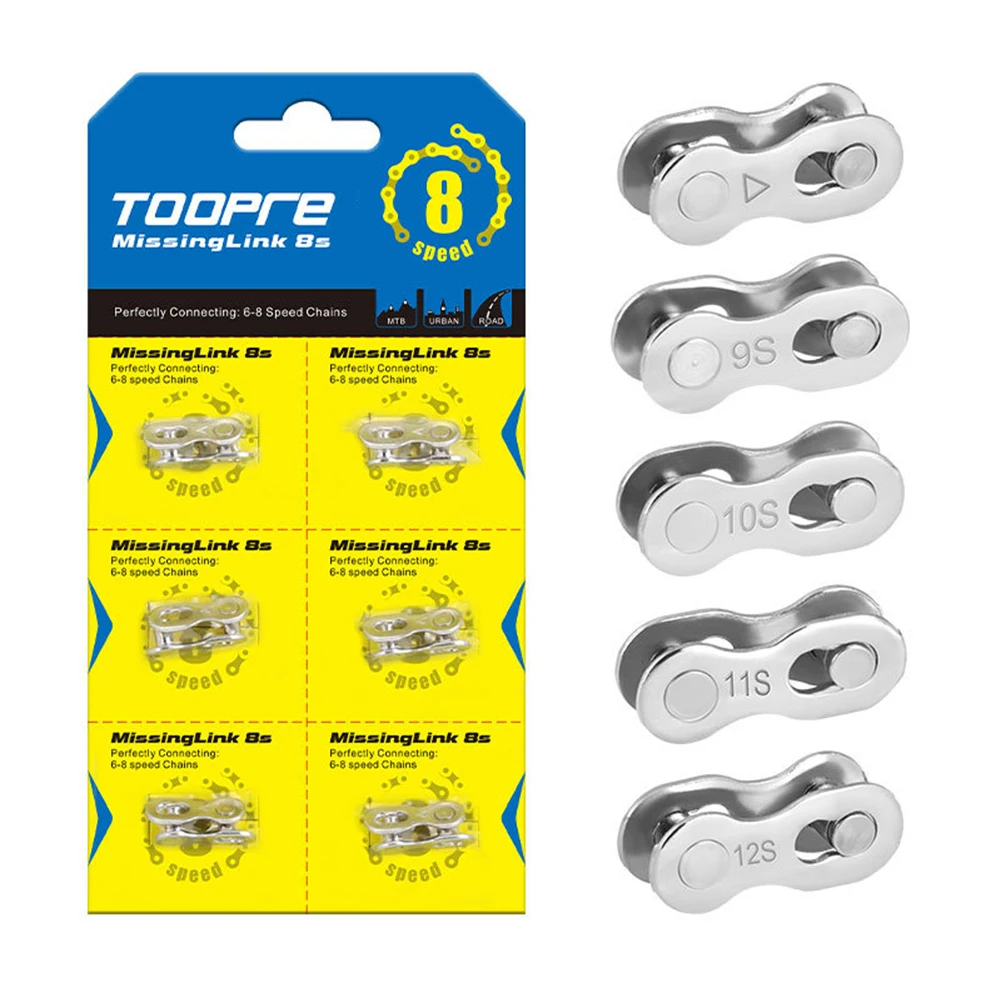 

6 Pairs Mountain Bicycle Chain Connector Links Quick Release Magic Buckle for Outdoor Bike Riding Repair Tools