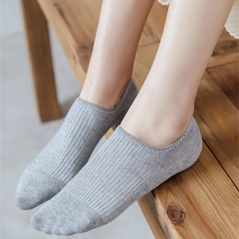 

Силиконовые Нескользящие женские хлопковые носки до щиколотки, женские невидимые носки-лодочки, летние дышащие однотонные носки