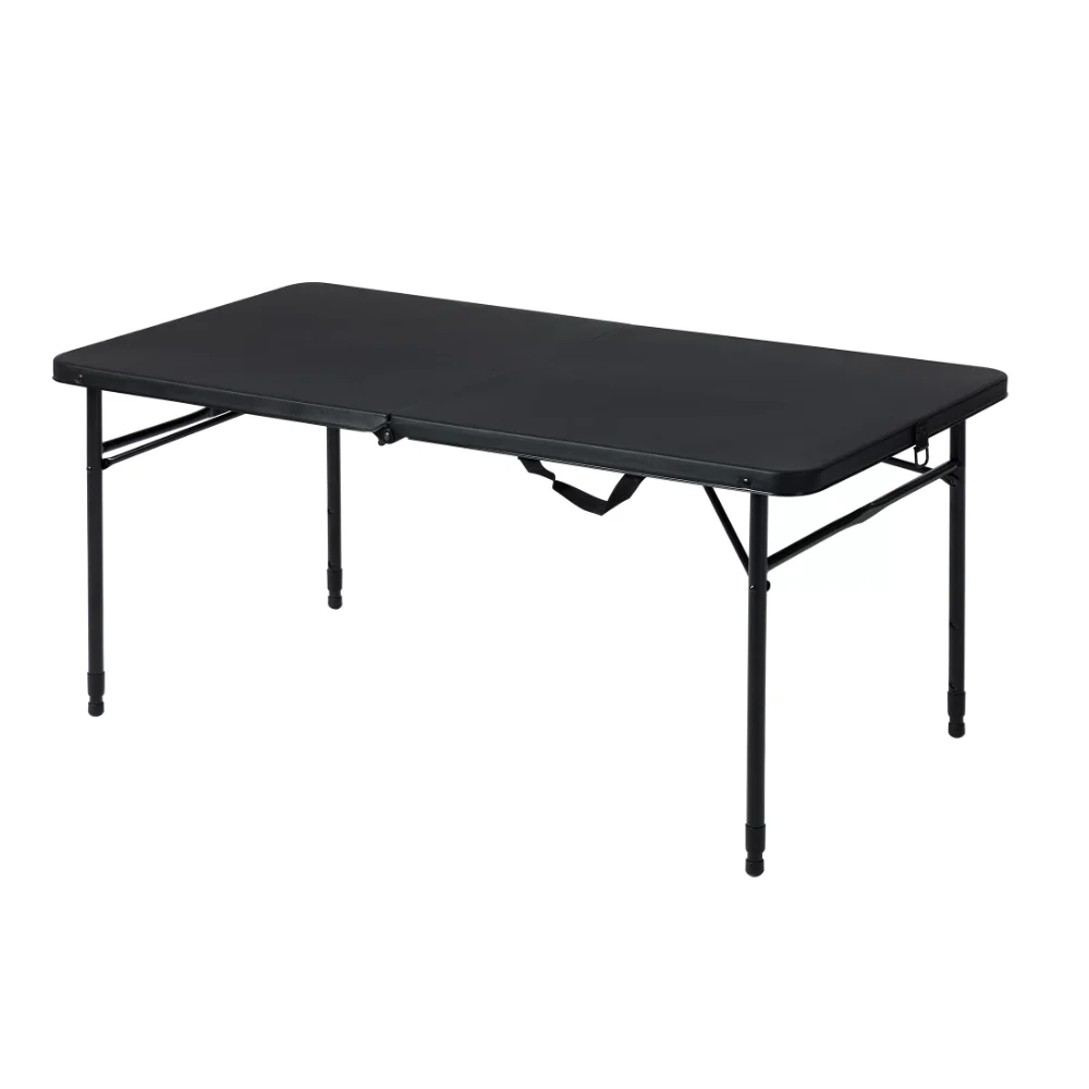 

4 Foot Fold-In-Half Adjustable Table, Rich Black