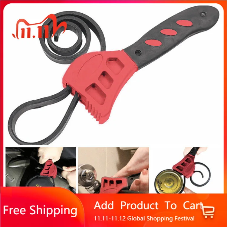 

Универсальный домашний многофункциональный ключ черный резиновый ремешок регулируемый гаечный ключ полезный инструмент