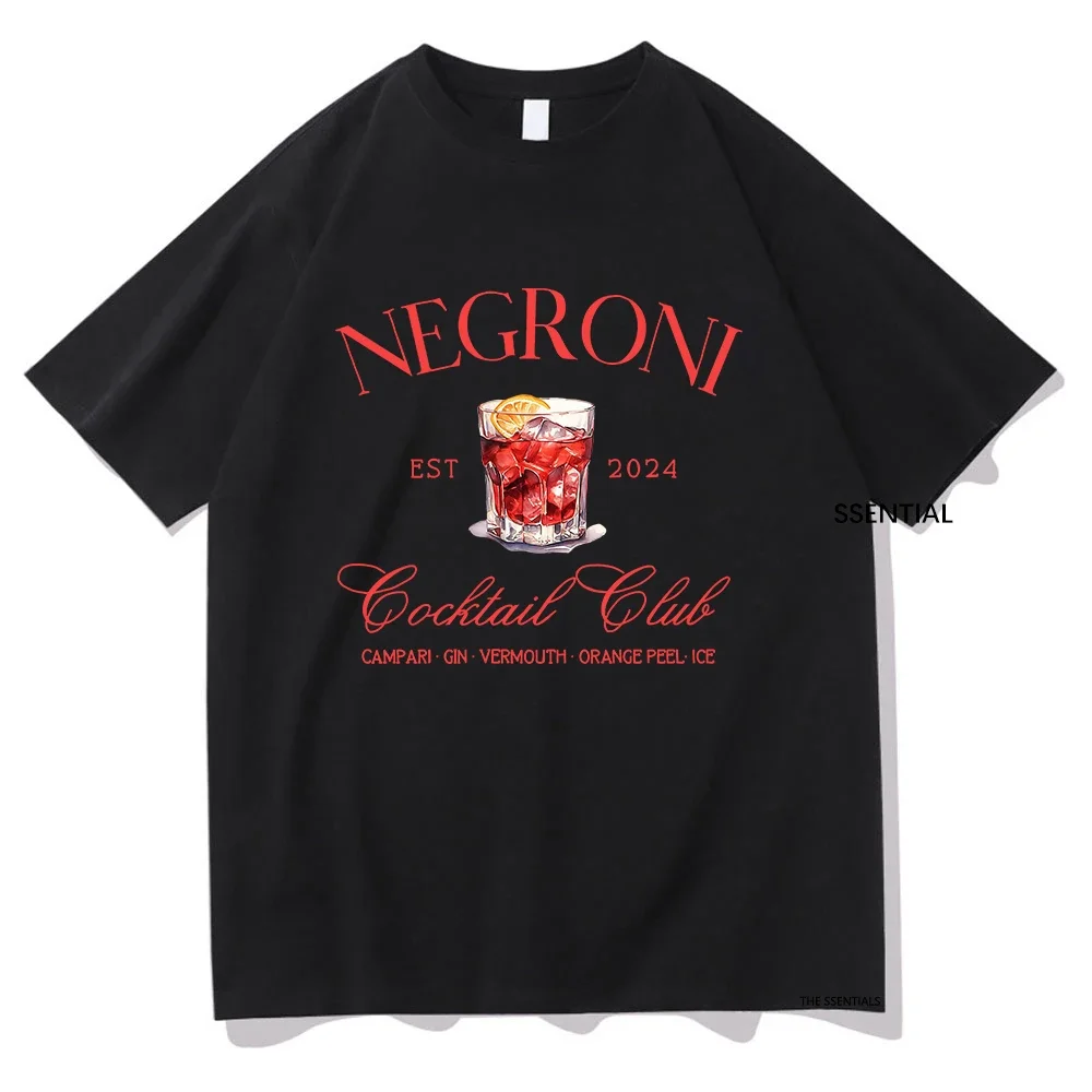 Фото Футболки Negroni для общественных клубов, модная Мужская/женская одежда, Винтажная футболка в стиле Харадзюку, уличная одежда унисекс, хлопковые топы, футболки с графическим рисунком №2