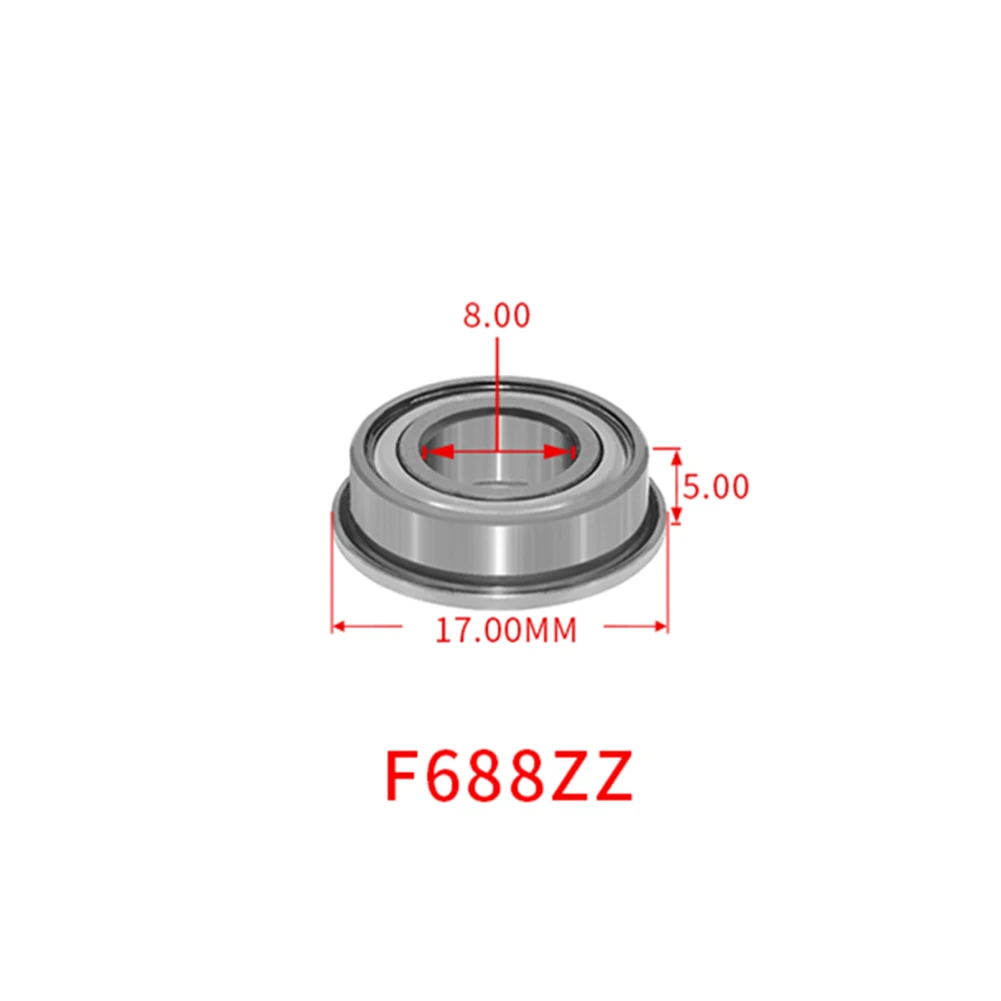 

F688zz Flanged Ball Bearings 8mm X 16mm X 5mm 10 Pcs Mini Metal Double Shielded Bearing Kit Chrome Steel Bearing