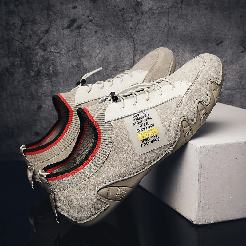 

New Casual Shoes Men Loafers Leather Men Shoes Sneakers Breathable Training Shoes Outdoor Walking Mans Footwear Zapatillas Hombr