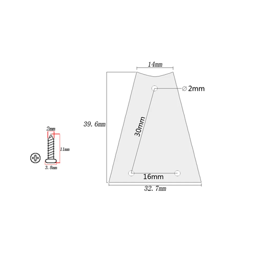 1 Set Plastic 3 Holes Truss Rod Cover Plate with Screws for Electric Guitar Bass Parts