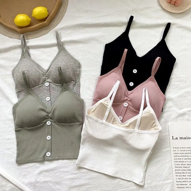 

Casual Woman Knitted Tank Top For Women Strap Vest Fashion Sexy Female Solid Color Lingerie Crop Tops Camisole