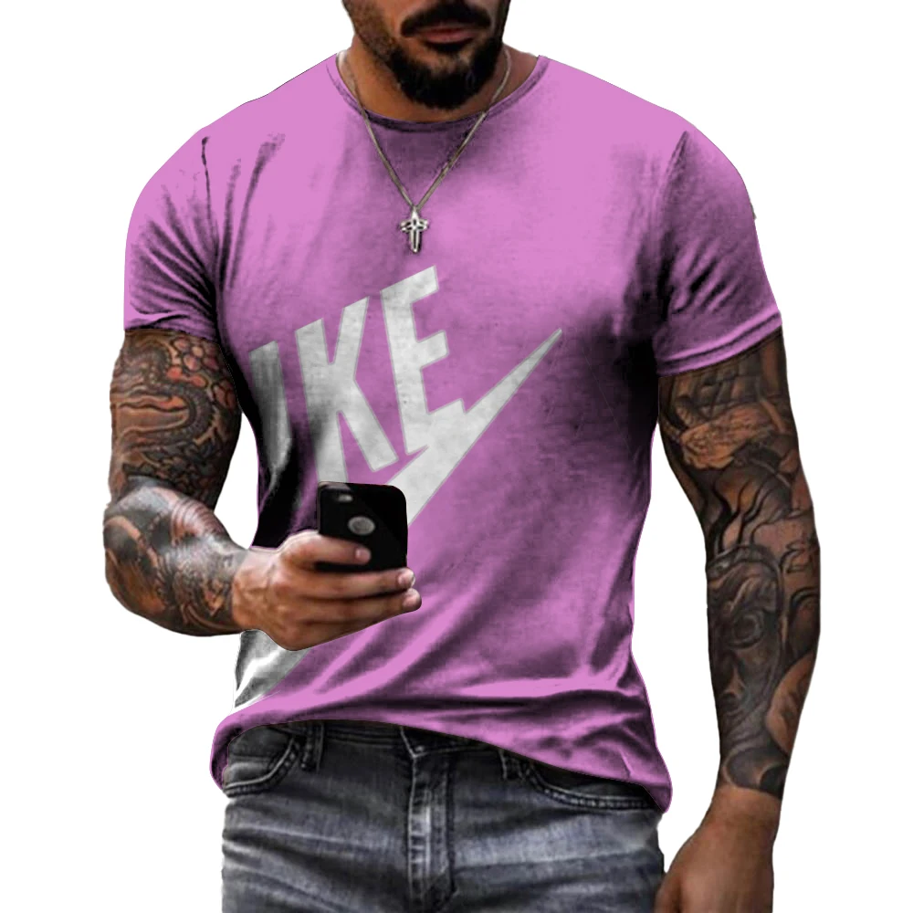 

Summer round neck 3D print fashion men's T-shirt short sleeve casual loose top young foreign trade Mang men