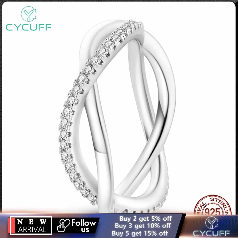 

Оригинальные Серебряные сверкающие кольца CYCUFF из стерлингового серебра 925 пробы для женщин, для свадьбы, помолвки, дня рождения, серебряные кольца, ювелирные изделия, подарок
