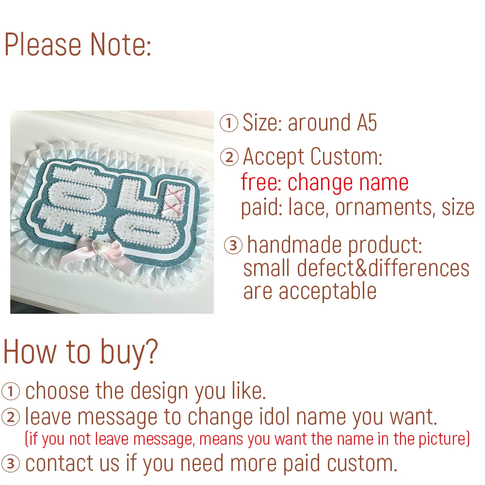 Kpop Name Sign Custom Idols Board Picket Kawaii Fans Meet Поддержка баннера ручной работы на заказ