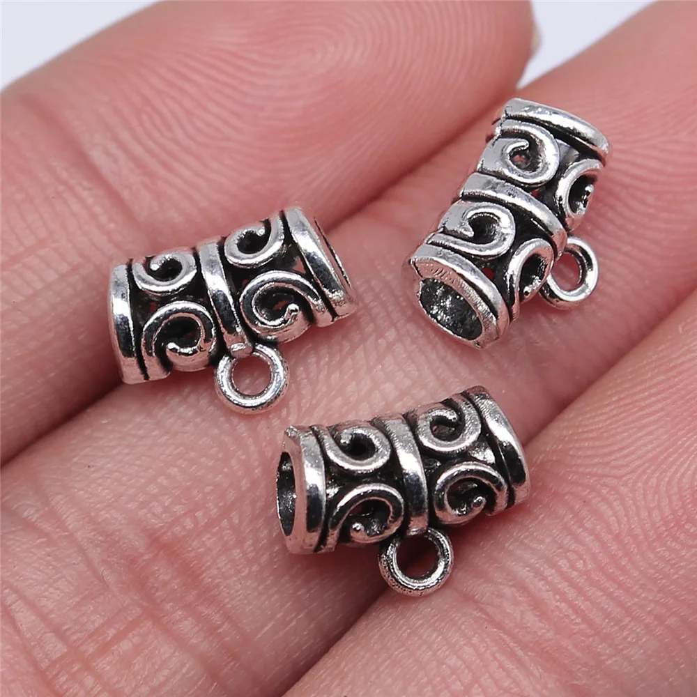 

20pcs 12x9mm Antique Silver Color Bails Beads For Jewelry Making B13266