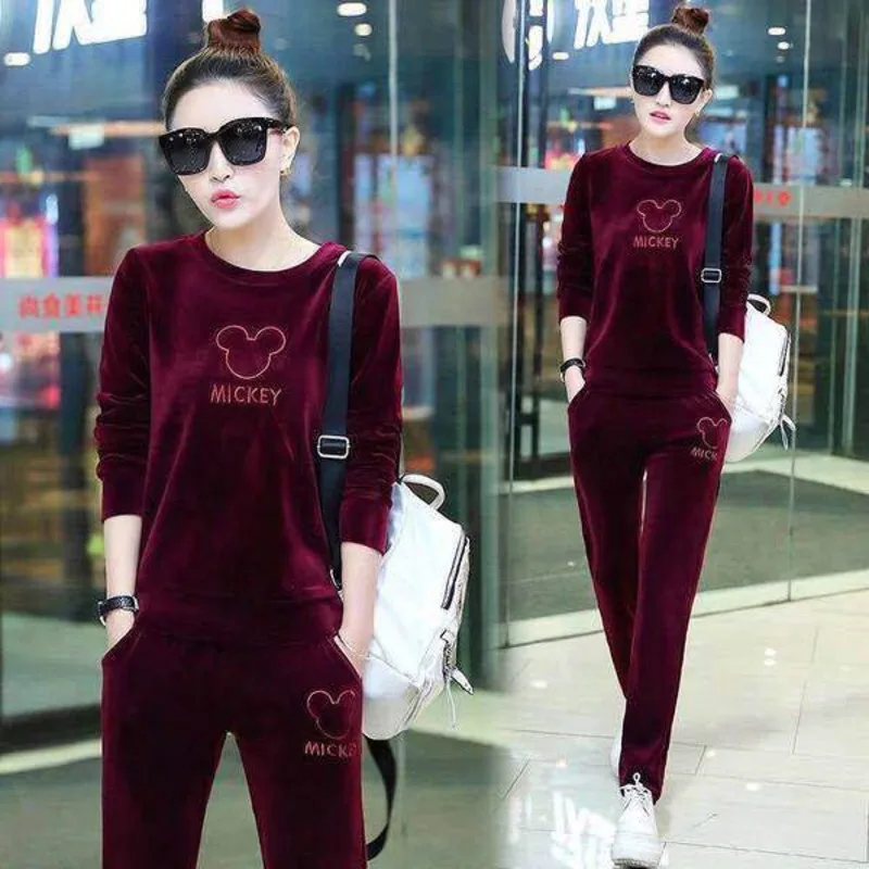 Женские золотистые бархатные спортивные костюмы верх и брюки комплект из двух