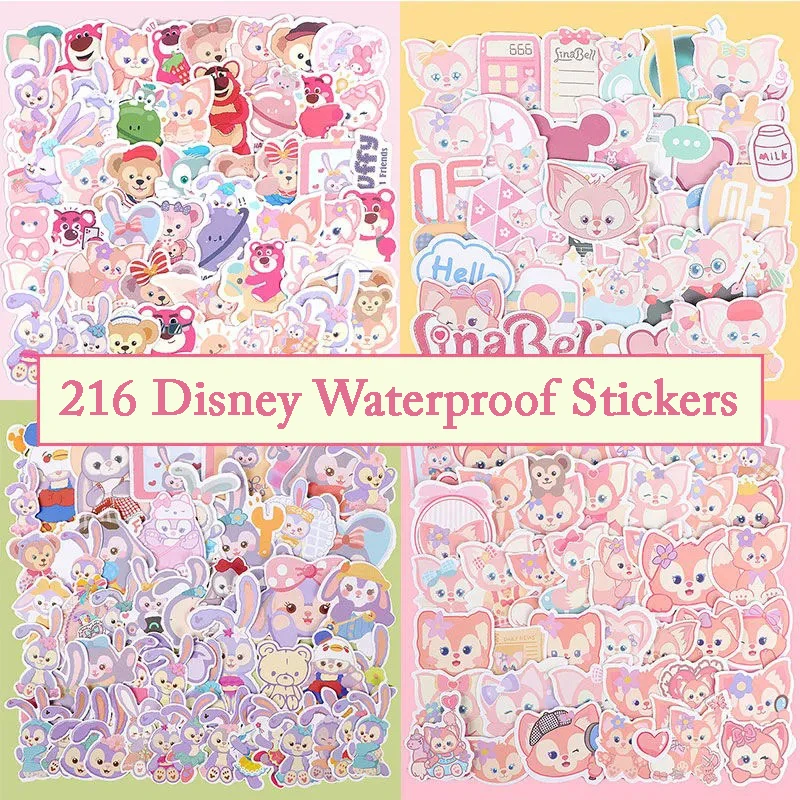 

50~216 Pc Disney Lingna Belle Stellalou Cartoon Stickers Cute Decor Luggage Notebook Waterproof Removable Non-Repeating Stickers