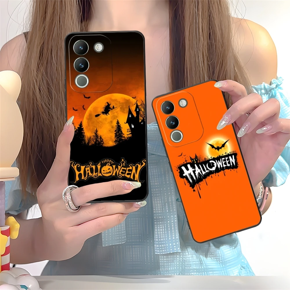 Halloween Pumpkin Mobile Cell Phone Case for VIVO Y95 Y93 Y31 Y20 V19 V17 V15 Pro X60 NEX Black Soft Cover Shell