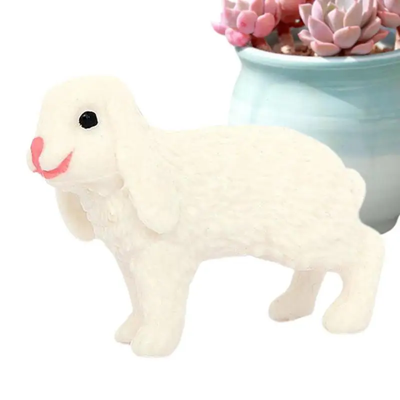 

Easter Rabbit Toy Figure Mini Bunny Toy Figure Realistic Animal Toys 3D Playset Farm Animals Toy Christmas Cake Toppers Party