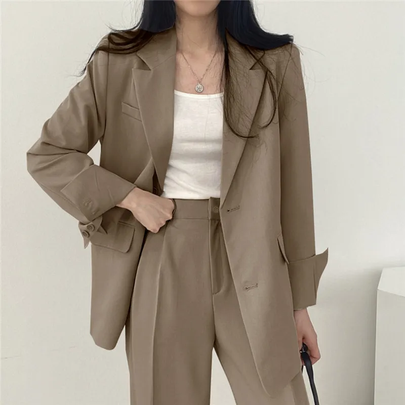 

Coffee colored suit jacket for women, small stature, high-end sensation, new Korean casual suit set