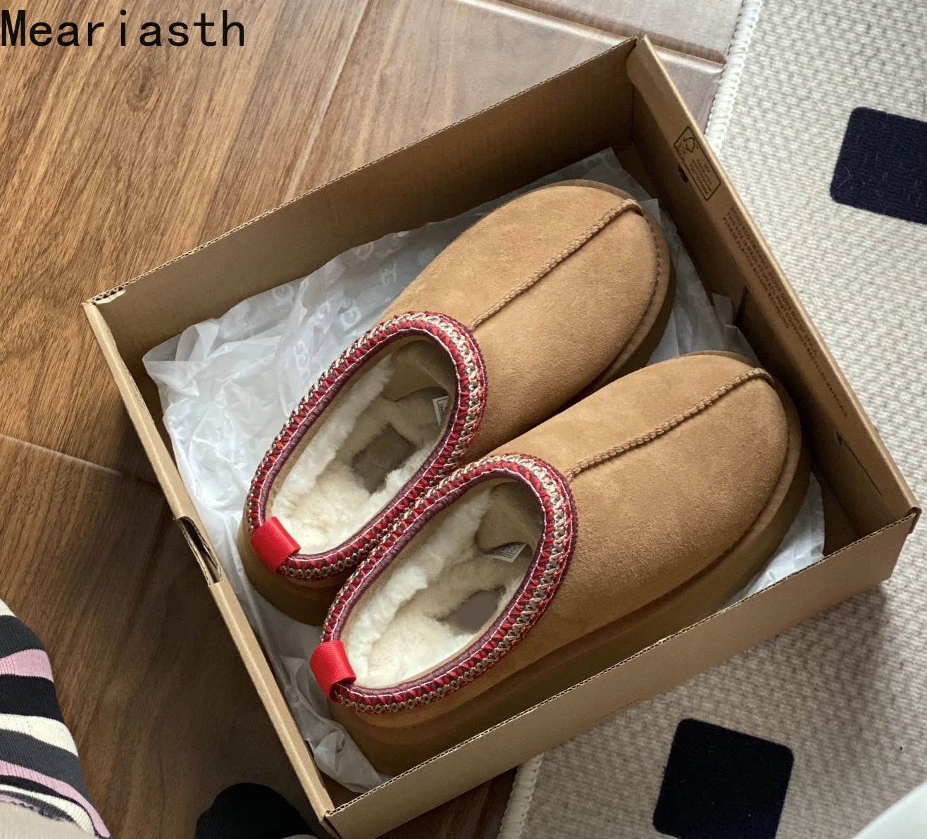 

Mini Snow Boots Warm Winter Thickened Women Shoes tazz Sheepskin Wool Comprehensive Anti-skid Snow Boots Women's platform shoes