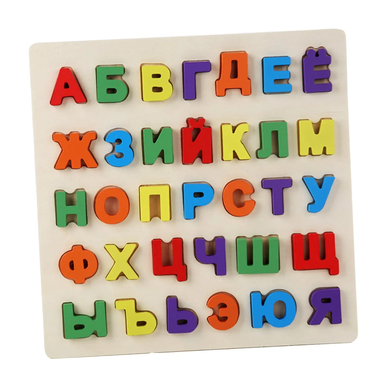 

Russian Alphabet Jigsaw Words Wooden Pegged Puzzles Sorting Activities Preschool Toy Development Colorful for Games Best Gifts