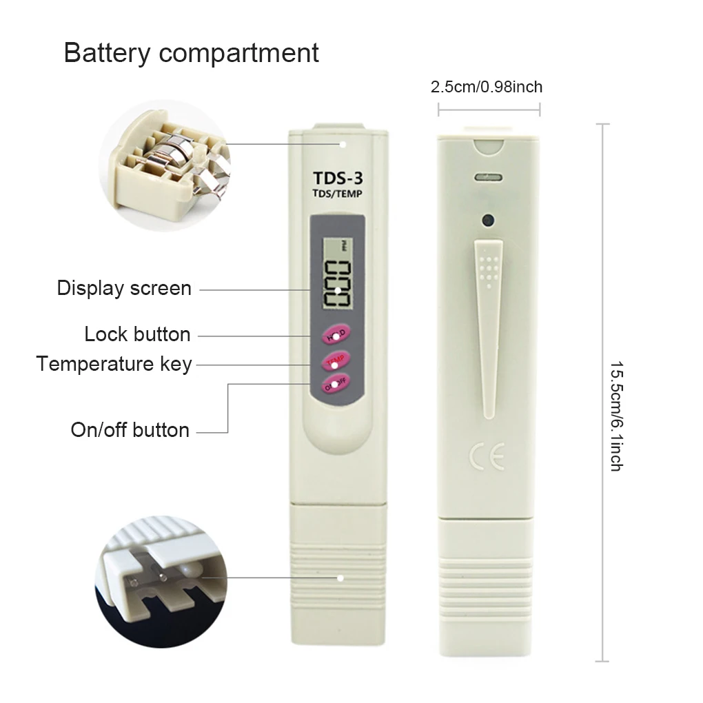 TDS тестер воды тестовая ручка высокопрочный атмосферостойкий