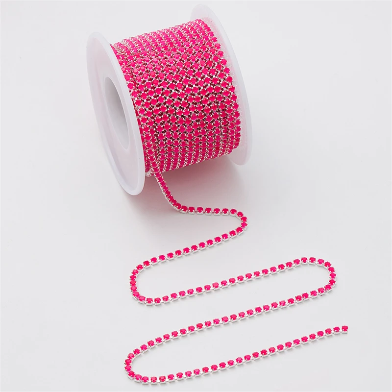 Стеклянная цепочка со стразами 2 5 мм 10 ярдов