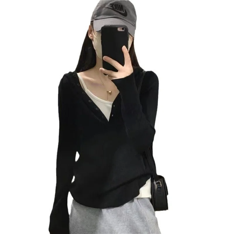 2024 ранняя осень новая женская изогнутая толстовка с капюшоном в корейском стиле