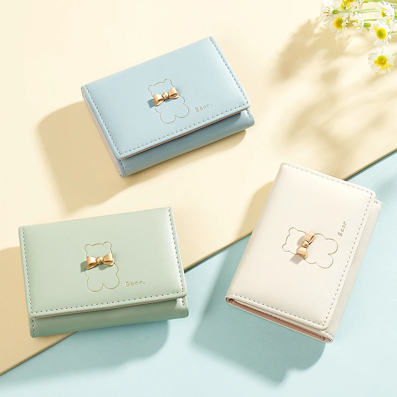 

Cute Short Wallet for Women PU Leather Girls Coin Purse Key Wallets for Women Daily Clutch Purses Carteras Para Mujer Monederos