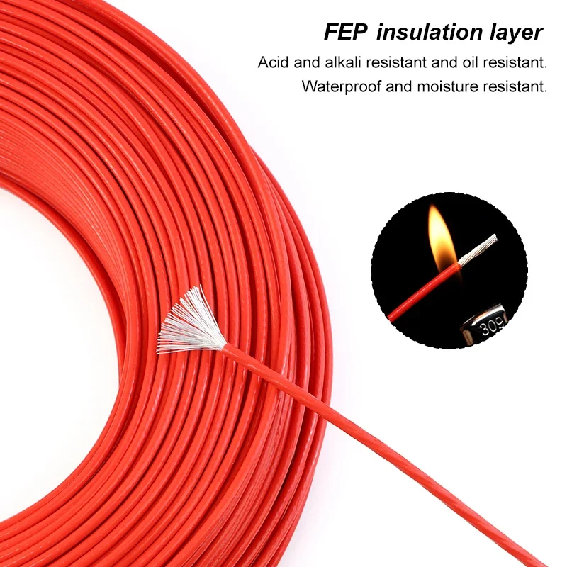 Фото 1 ~ 100 м PTFE посеребренный электронный провод FEP с изоляцией высокой чистоты OFC DIY аудио динамик наушники HiFi сигнальный медный кабель №4