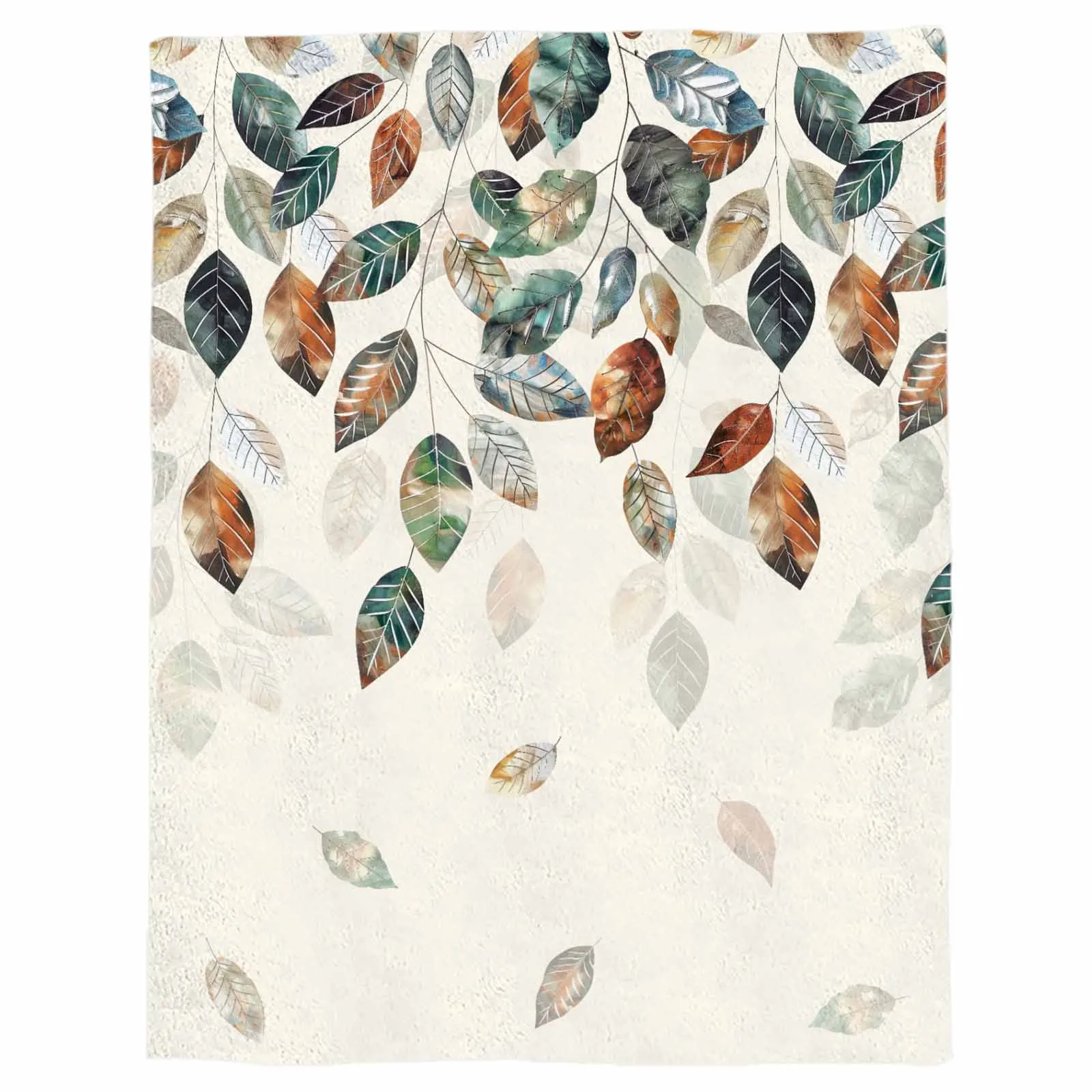 Осеннее одеяло с желтыми листьями для дивана теплое фланелевое из микрофибры