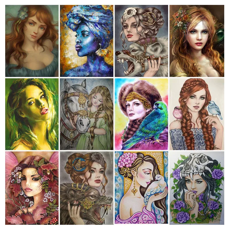 

5D Diy Diamond Painting Cartoon Girl Portrait Full Square/Round Diamond Embroidery Mosaic Kit HD Quality Handmade Products