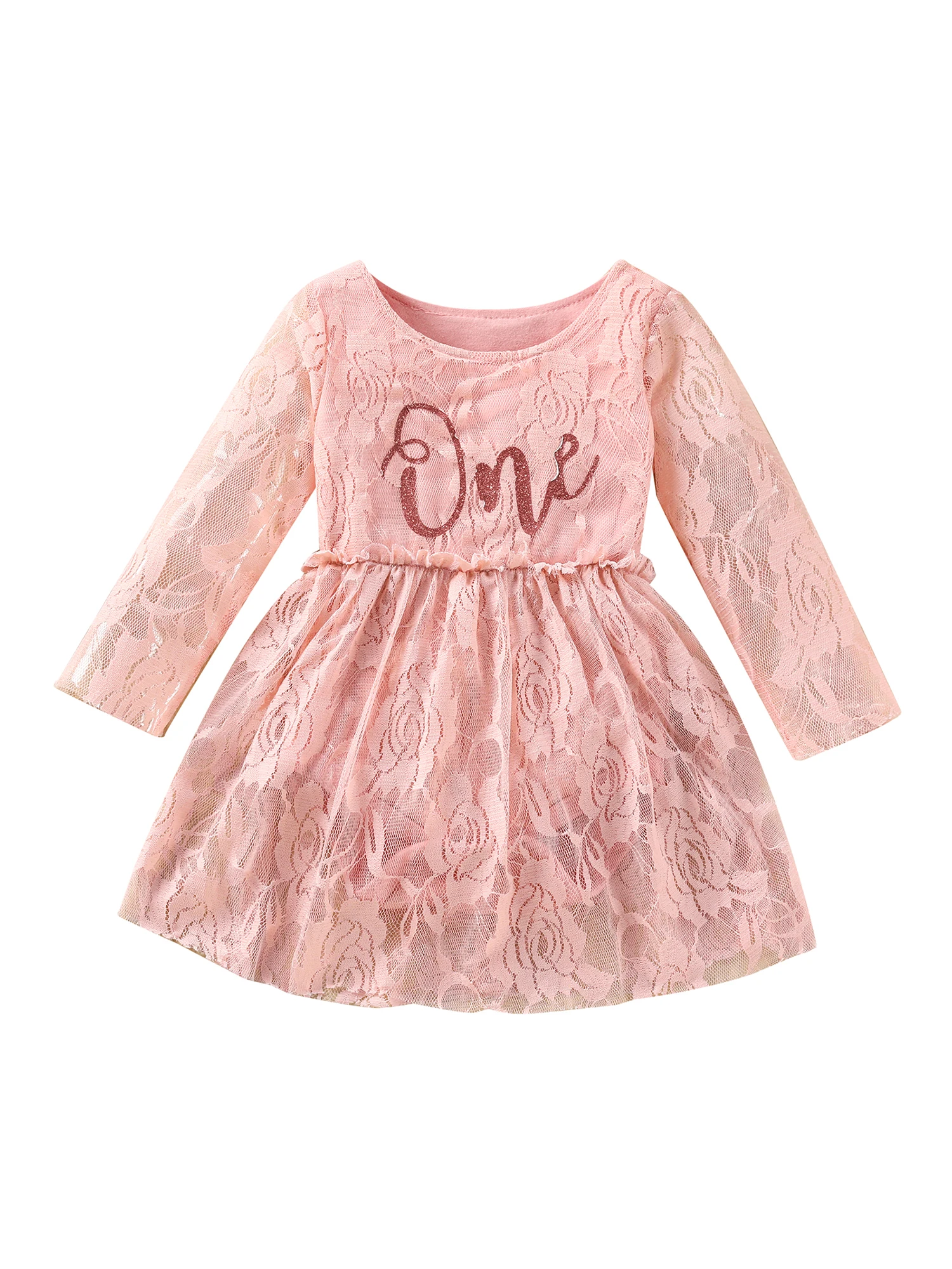

Newborn Baby 1st Birthday Girl Outfit Floral Lace Dress Fall Clothes