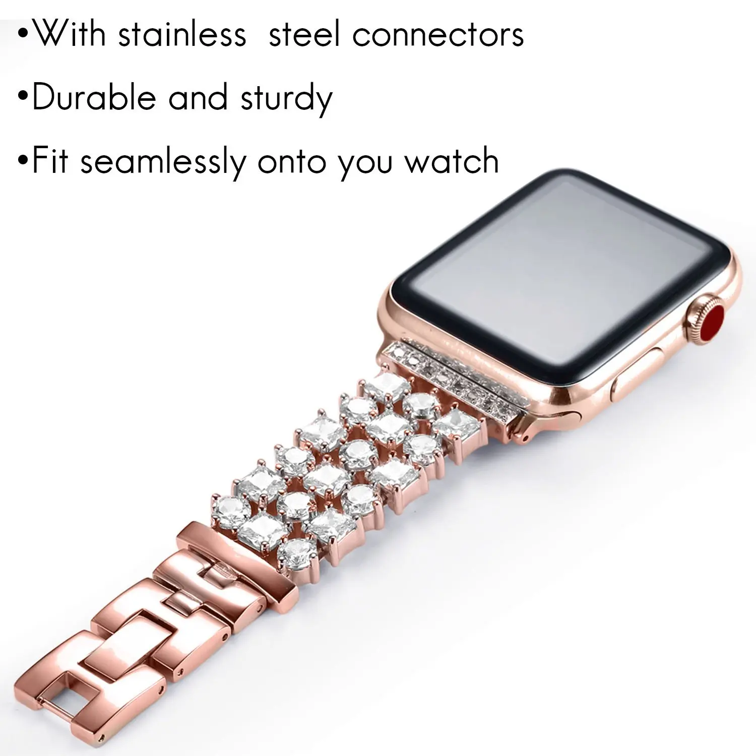 Women Diamond Strap for Apple Watch SE 7 6 5 41mm 45mm 40/44mm Luxury Replacement Bracelet for iWatch Band 38mm 42mm Series 3 2