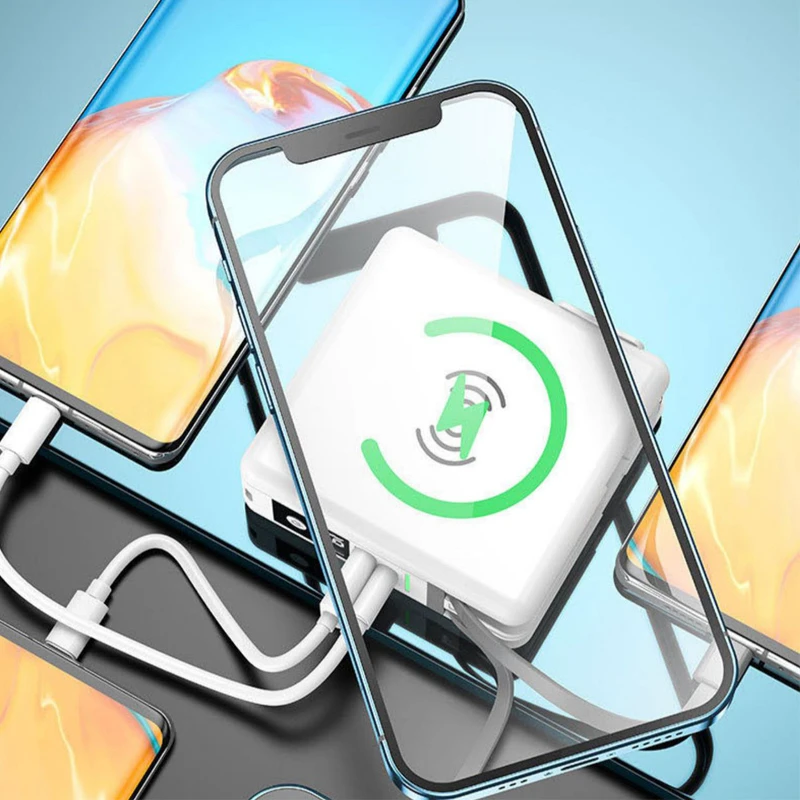 Настенное зарядное устройство Magsafe Power Bank 10000 мАч для iPhone 15 Samsung Xiaomi магнитная