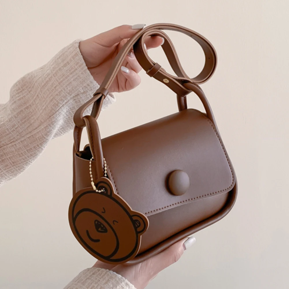 

PU Leather Handbag Cute Bear Pendant Women's Shoulder Bag Luxury Brand Design Clutch Crossbody Bags Ladies Shopper Bag Satchel