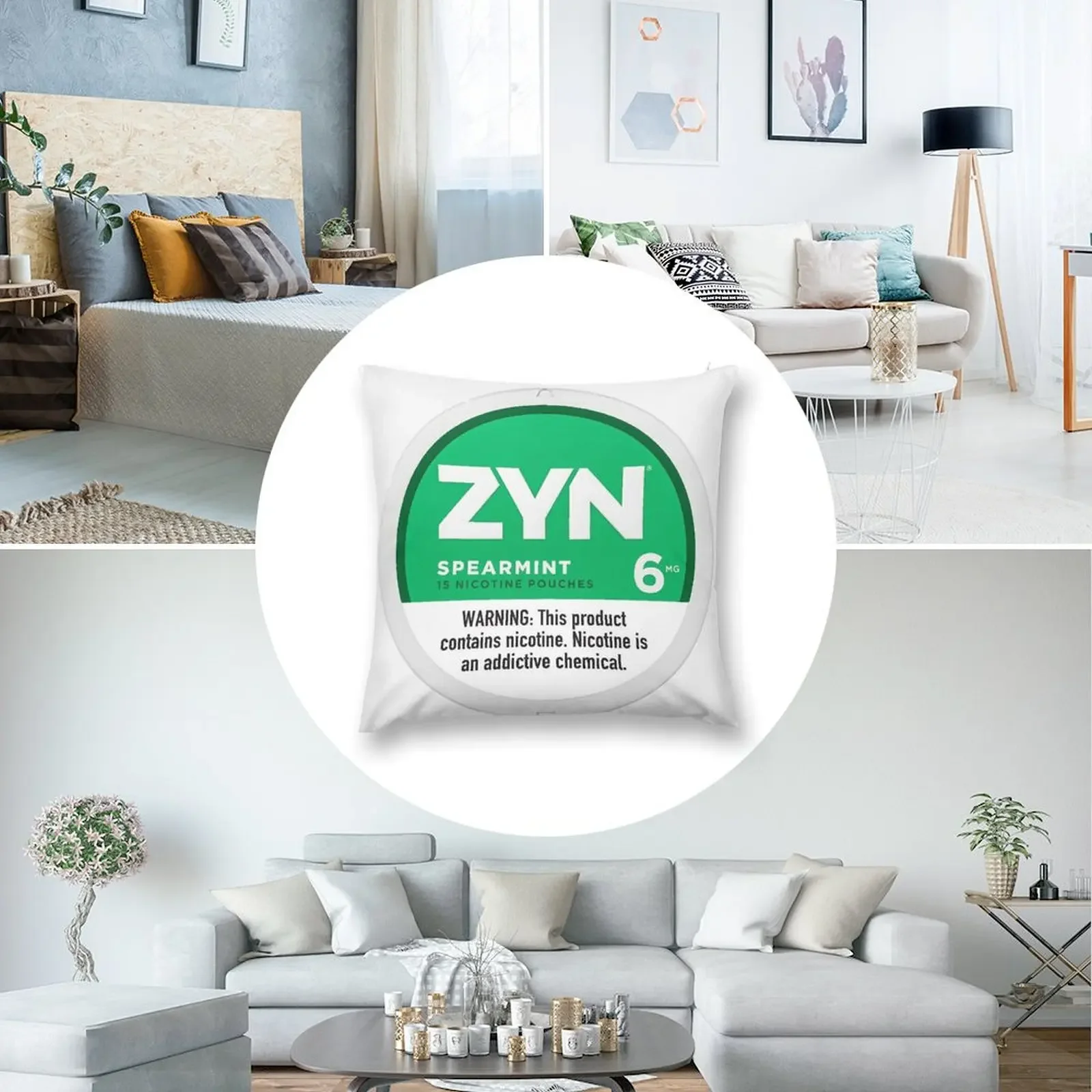 Наклейка на рубашку Zyn никотиновые мешочки постер охлаждающая крутая мятная