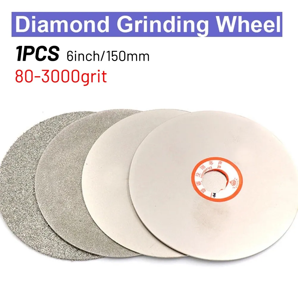

1pcs 6" Sanding Discs Diamond Coated Wheel Lapping Disc Flat Lap Polishing Pad For Jewelry Glass Gemstone Grinding