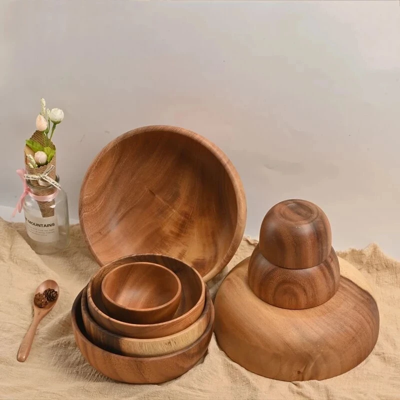 

Салатные деревянные чаши, чашка для риса, супа, кофе, чая