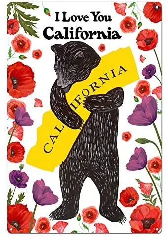 

Металлический жестяной знак, Настенный декор, мужская пещера, бар, Калифорния, Республика, Калифорния, Республика, кофейные чашки, знаки