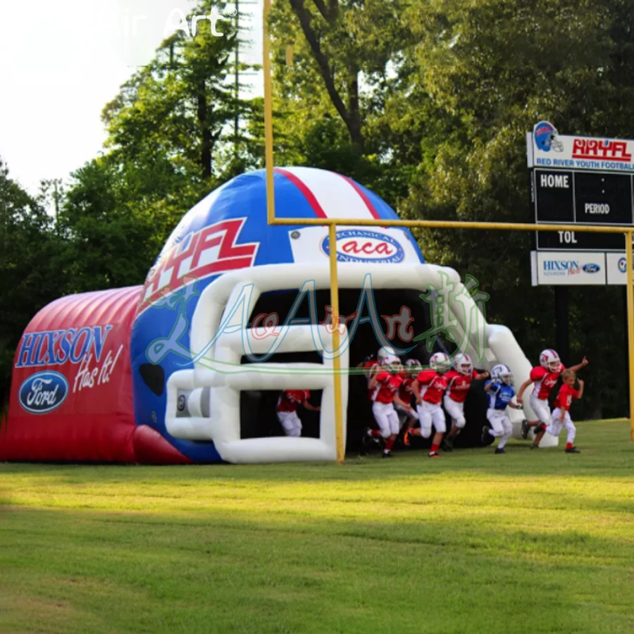 

All Kinds of Style Giant Inflatable Football Helmet Team Tunnel Tent Huge Canopy Garage with Artwork