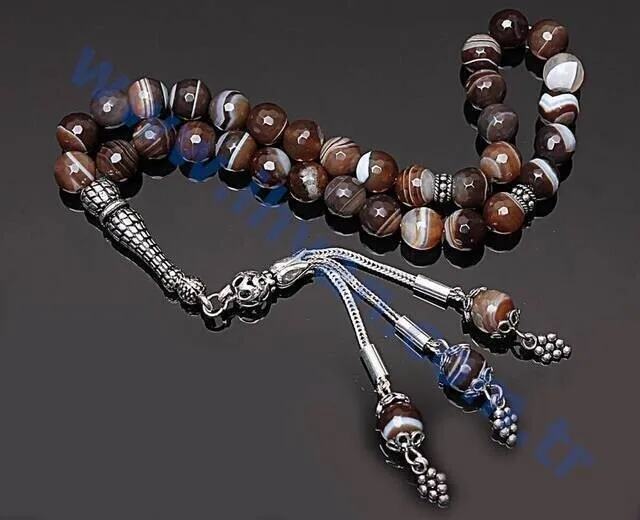 IQRAH Agate Stone Rosary (925 STERLING SILVER)
