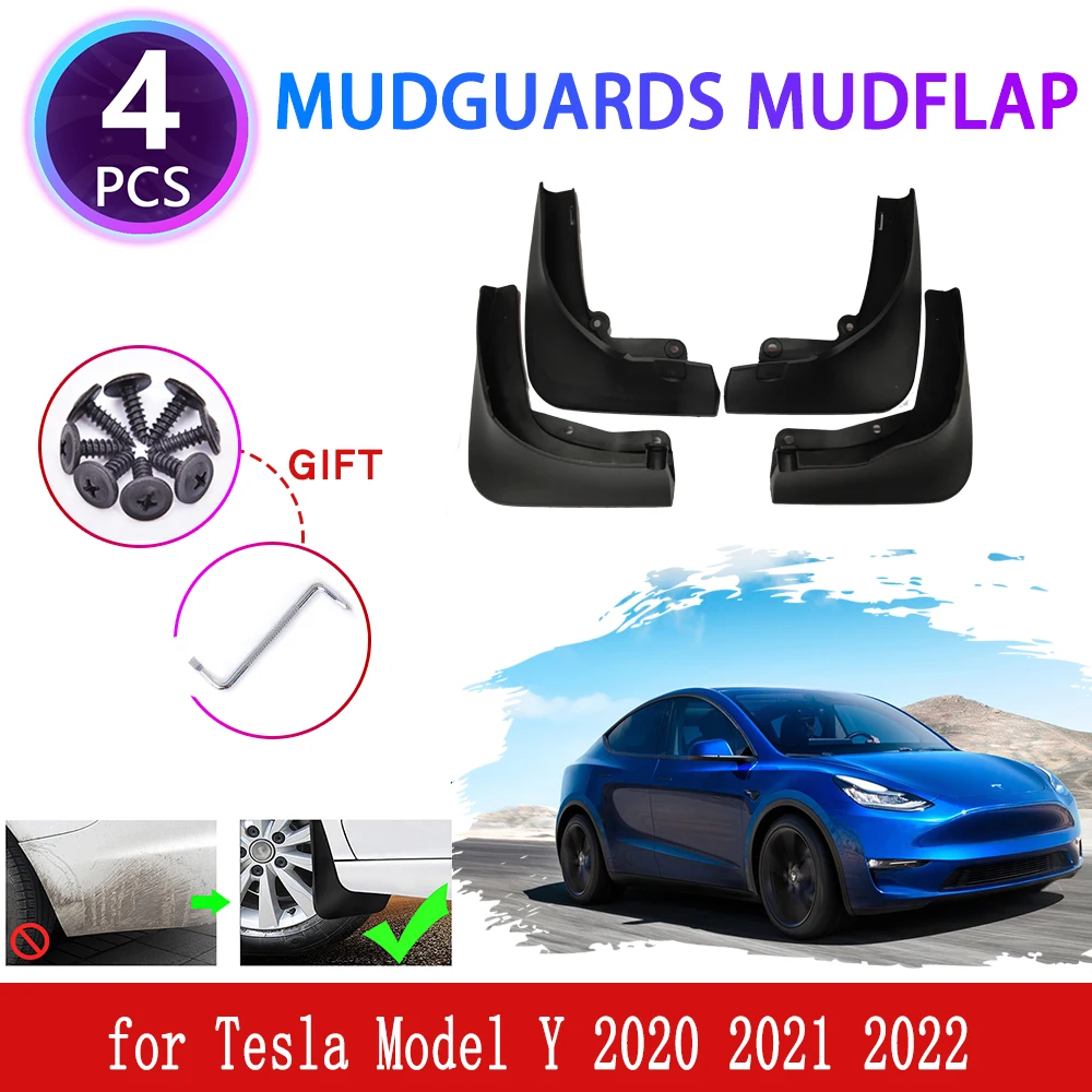 

Брызговики для Tesla Model Y 2020 2021 2022 Брызговики Fender Flares Брызговики Брызговики Крышка Автомобильные аксессуары Внешняя часть