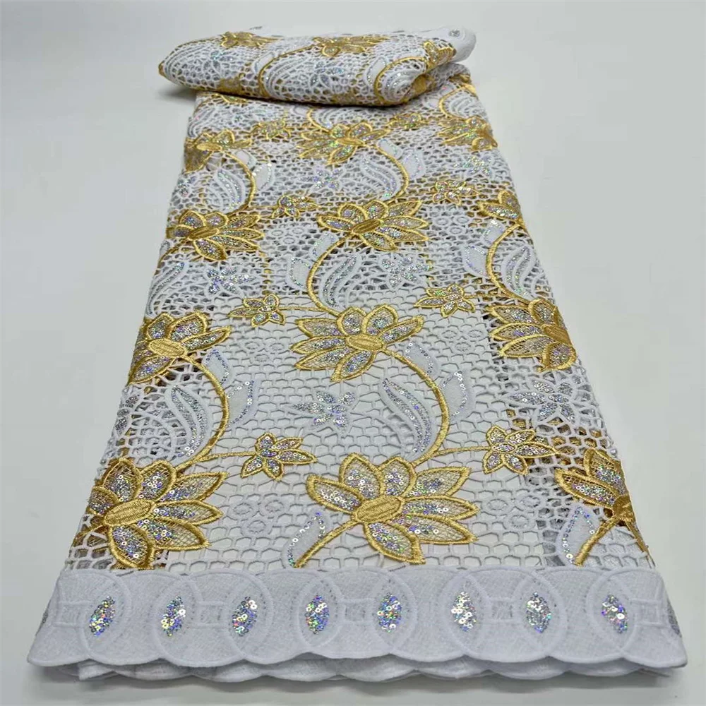 Новый стиль Африканский шнур гипюр кружевная ткань 2024 Высококачественная