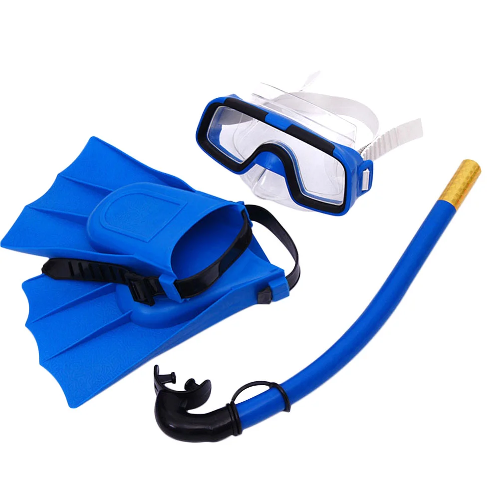 

Children Diving Glasses Scuba Snorkeling Set Outdoor Snorkel Breathing Tube Silicone Swimming Flippers Underwater Diving Fins