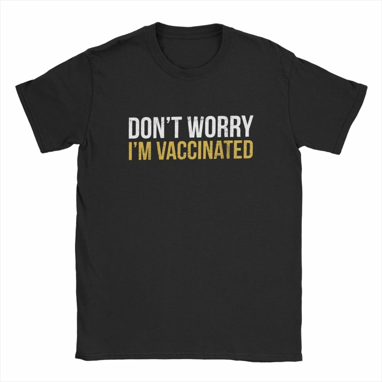 

Don't Worry I'm Vaccinated Graphic Funny T-Shirt Pro Vaccine Vaccination Social Distancing Tees Tops for Men Clothes