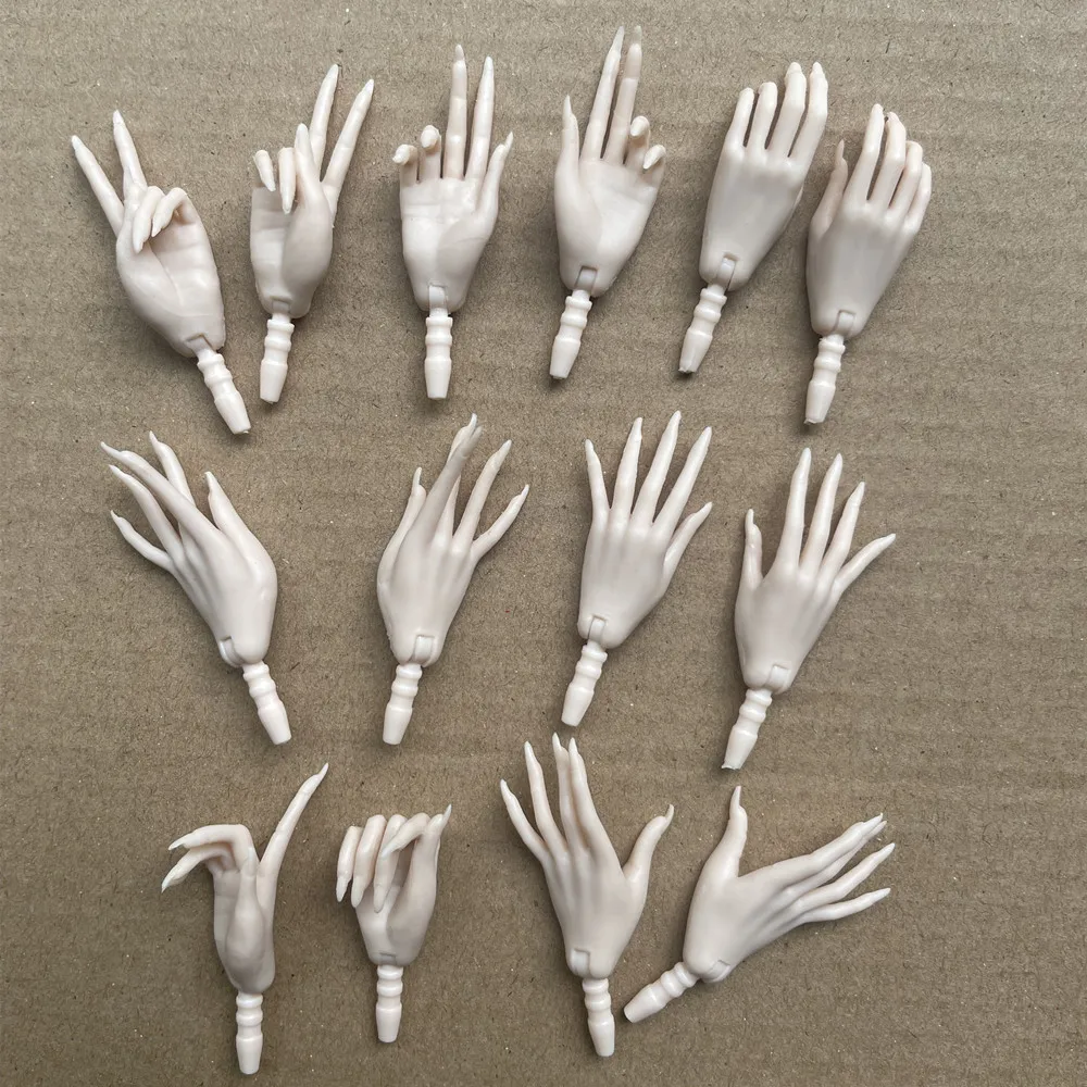 Фото MENGF 1/6 кукольные руки, длинные ногти, 7 жестов, кукольные руки, коричневые, розовые, белые, супер белые, детали для кукол, аксессуары №2